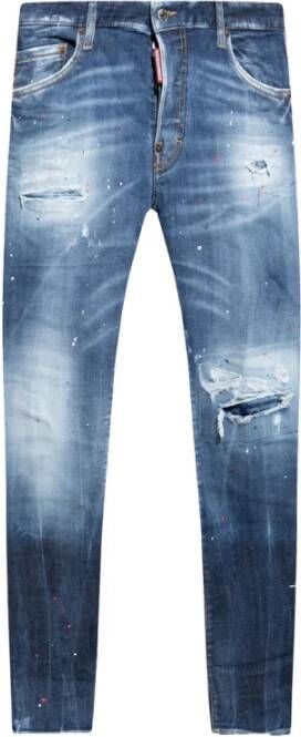 Dsquared2 Blauwe Slim-Fit Jeans Ss23 Blue Heren