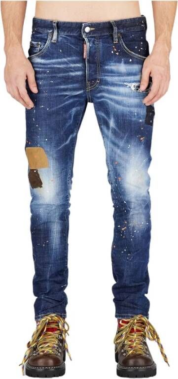 Dsquared2 Navy Blauwe Skater Slim-Fit Jeans Blue Heren