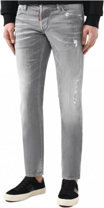 Dsquared2 Slim Fit Destroy Jeans in Grijs Gray Heren