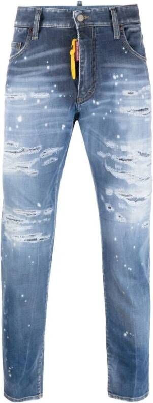 Dsquared2 Slim-fit Jeans met Distressed-effect Blauw Heren
