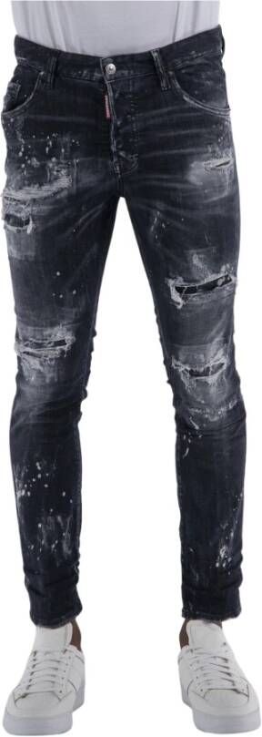 Dsquared2 Zwarte Destroyed Skater Jeans Black Heren