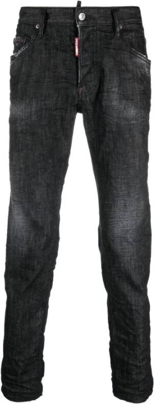 Dsquared2 Zwarte Skater Jeans met Gewassen Textuur Black Heren