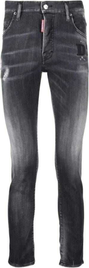 Dsquared2 Grijze Skinny Jeans met Artistiek Design Grijs Heren