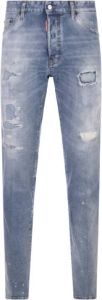 Dsquared2 Slim Fit Lichtblauwe Jeans met Vernietigde Details Blauw Heren