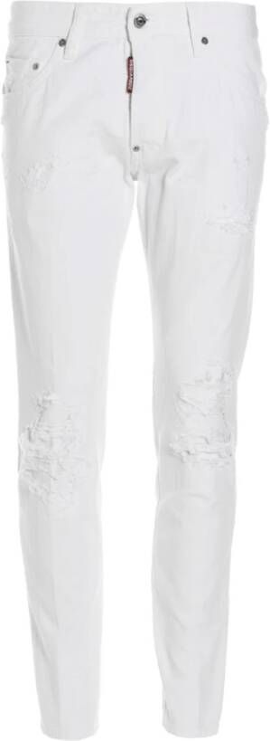 Dsquared2 Slim-Fit Witte Denim Jeans White Heren