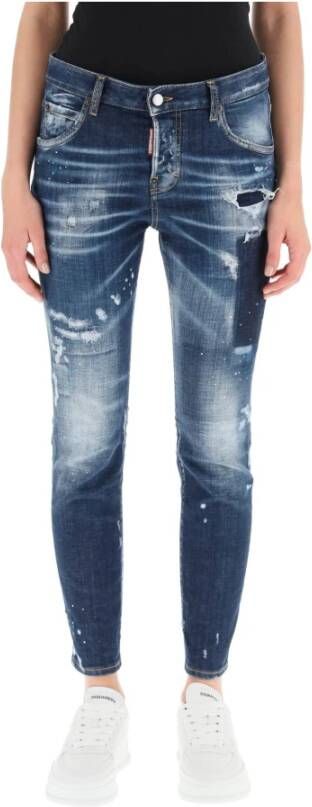 Dsquared2 Slimfit-jeans Blauw Dames