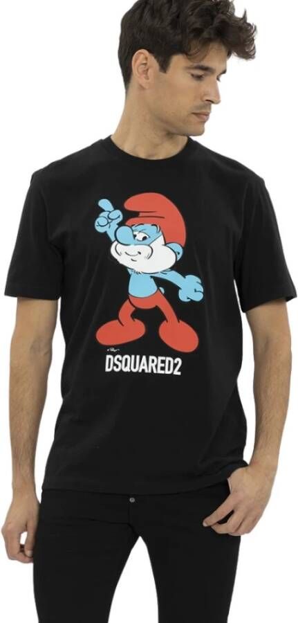 Dsquared2 Smurfs Dc Korte Mouw T-shirt Zwart Heren