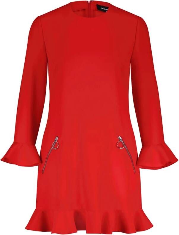 Dsquared2 Romantische Gerimpelde Jurk Rood Dames