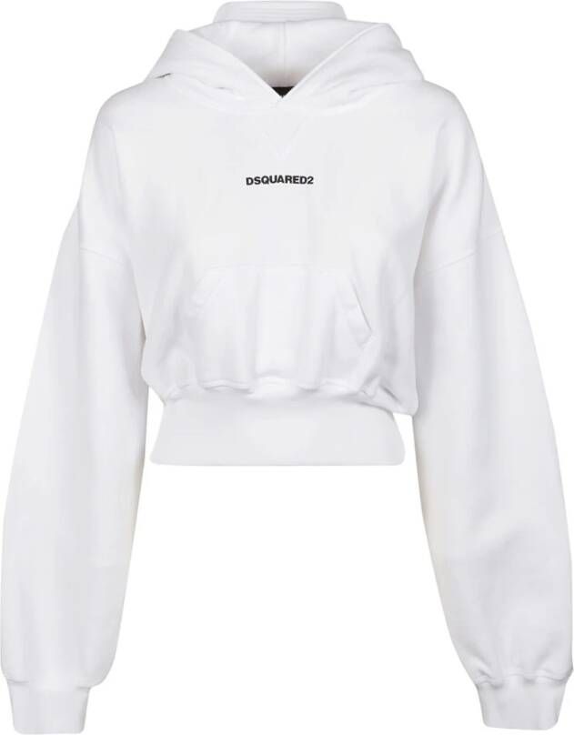Dsquared2 Sportieve Chic Crop Sweatshirt White Dames