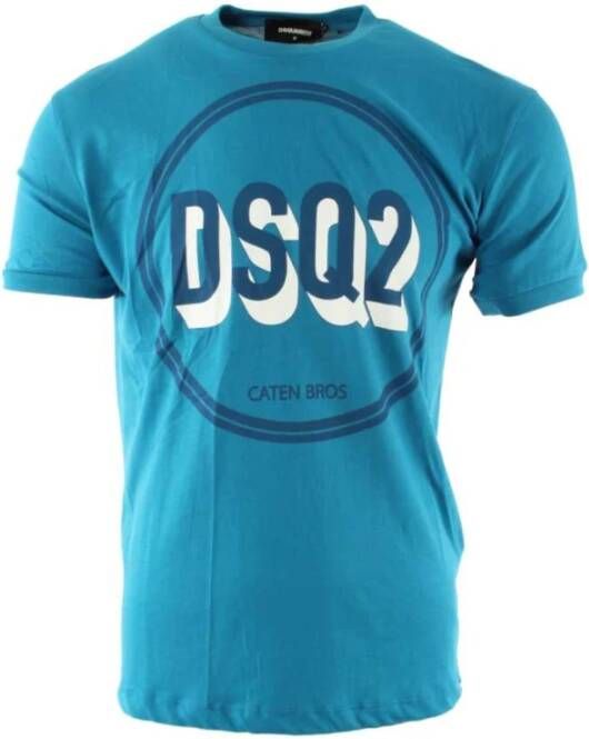 Dsquared2 Blauw Katoenen T-Shirt Klassieke Pasvorm Blue Heren