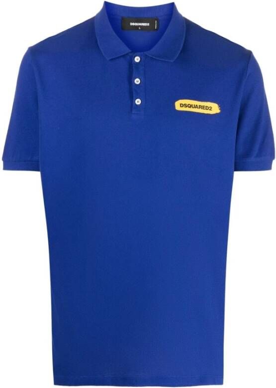 Dsquared2 Stijlvol Logo Polo Shirt voor Heren Blauw Heren