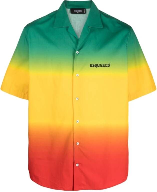 Dsquared2 Bowling shirt met korte mouwen in tricolor Multicolor Heren
