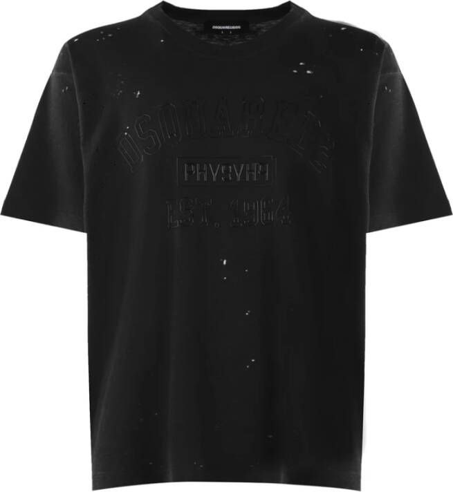 Dsquared2 Stijlvol Zwart T-shirt met Logo Detail Zwart Heren