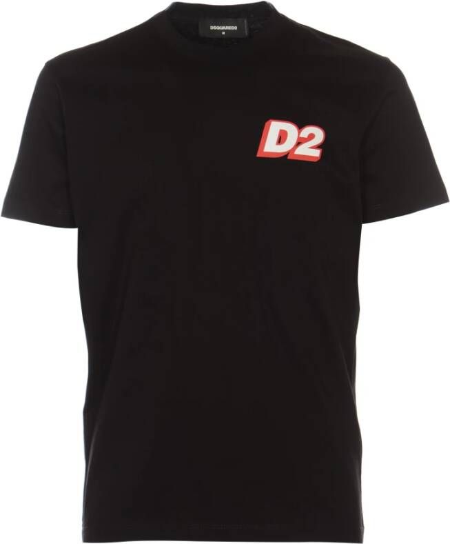 Dsquared2 Stijlvol Zwart T-shirt met Logo Print Zwart Heren