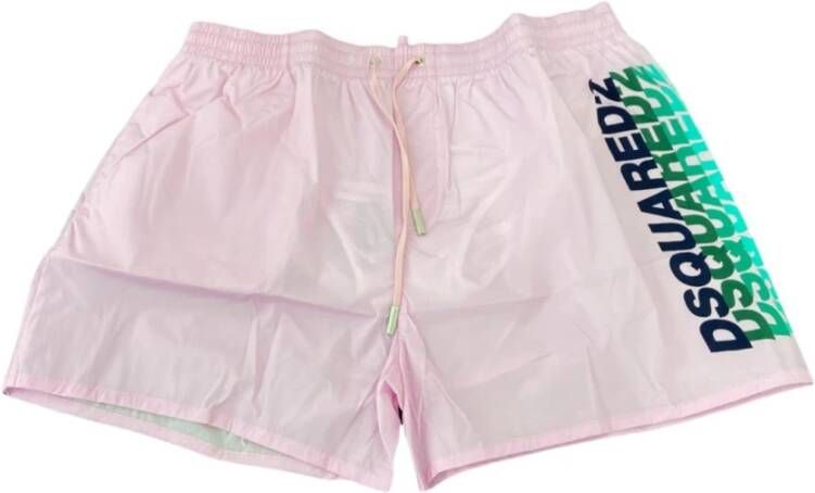 Dsquared2 Stijlvolle Boxer Midi Shorts voor Mannen Roze Heren