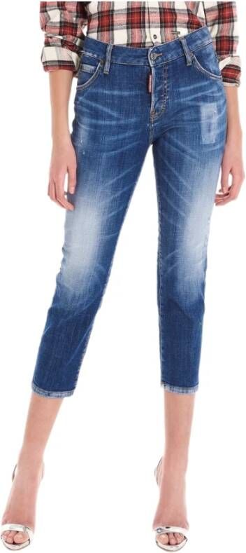 Dsquared2 Stijlvolle Cropped Jeans Blauw Dames