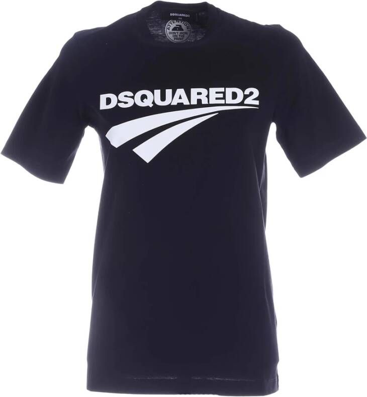 Dsquared2 Stijlvolle Dames T-Shirt Upgrade Trendy Ontwerp Zwart Dames