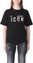 Dsquared2 Zwarte katoenen T-shirt met logo print en opgestikte hartjes Black - Thumbnail 1