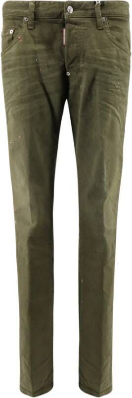 Dsquared2 Stijlvolle Groene Stretch Katoenen Broek Groen Heren