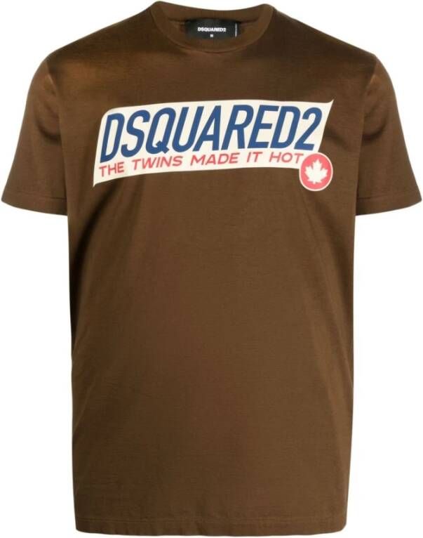 Dsquared2 Stijlvolle Heren T-Shirt #142 Bruin Heren