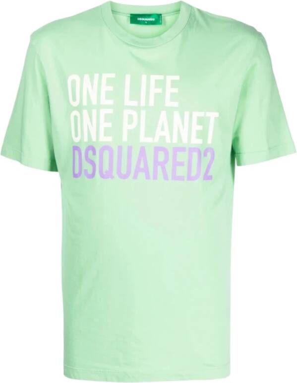 Dsquared2 Stijlvolle Heren T-Shirt Upgrade voor Dagelijks Gebruik Groen Heren
