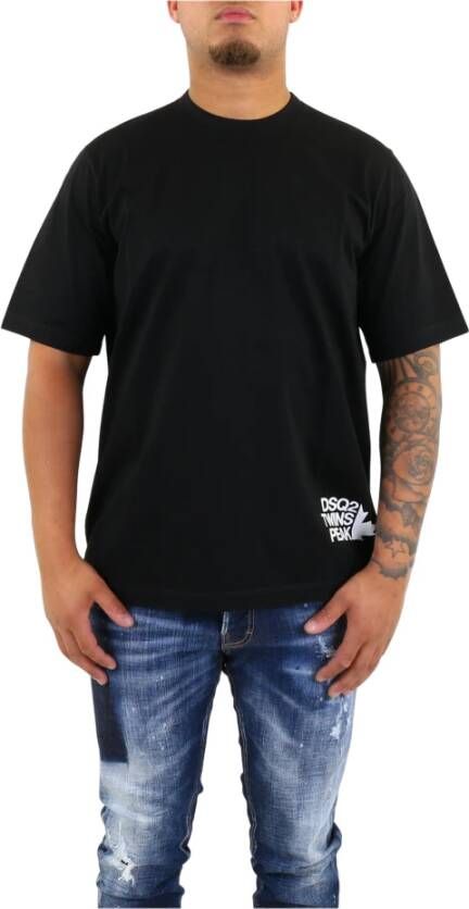 Dsquared2 Zwart Katoenen T-Shirt voor Heren Black Heren
