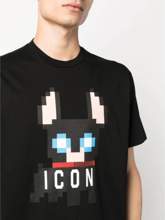 Dsquared2 Stijlvolle Heren Tee Shirt M Zwart Heren