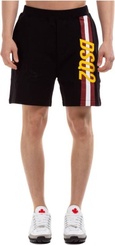 Dsquared2 Stijlvolle Lange Shorts voor Heren Zwart Heren