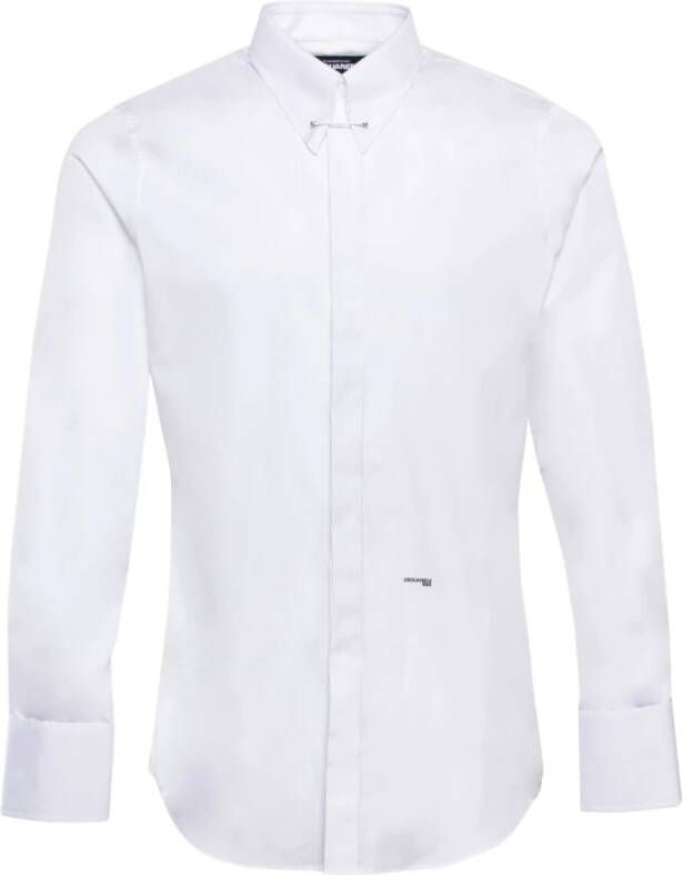 Dsquared2 Stijlvolle Logo-Print Katoenen Overhemd voor Heren White Heren