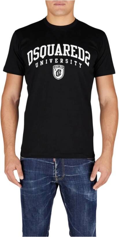 Dsquared2 Cool Fit T-Shirt Ronde Hals Korte Mouwen Logo Print Black Heren