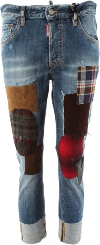 Dsquared2 Elegante Skinny Jeans in Matrozenstijl Blue Heren