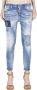 Dsquared2 Stijlvolle Slim-Fit Jeans met Verfspatten Blauw Dames - Thumbnail 1