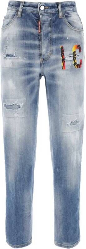 Dsquared2 Stijlvolle Straight Jeans Collectie Blauw Dames