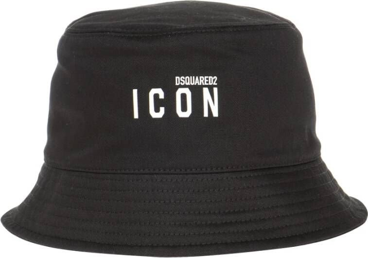 Dsquared2 Icon Bucket Hat van katoenen gabardine Black