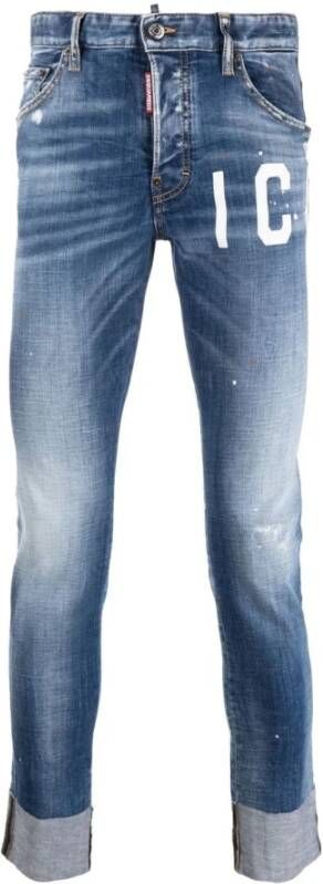 Dsquared2 Straight Jeans Blauw Heren