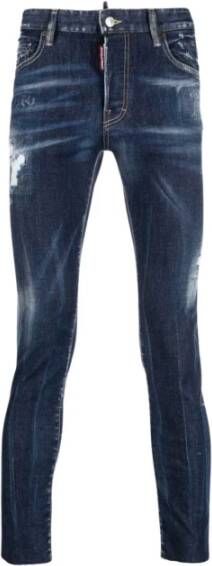 Dsquared2 Super Twinky Onafgewerkte Zoom Skinny Jeans Blauw Heren