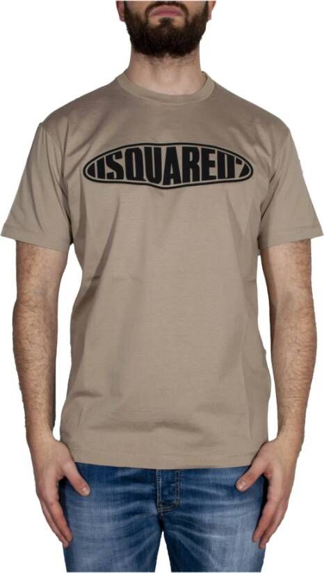 Dsquared2 Surf Board T-Shirt Beige Heren