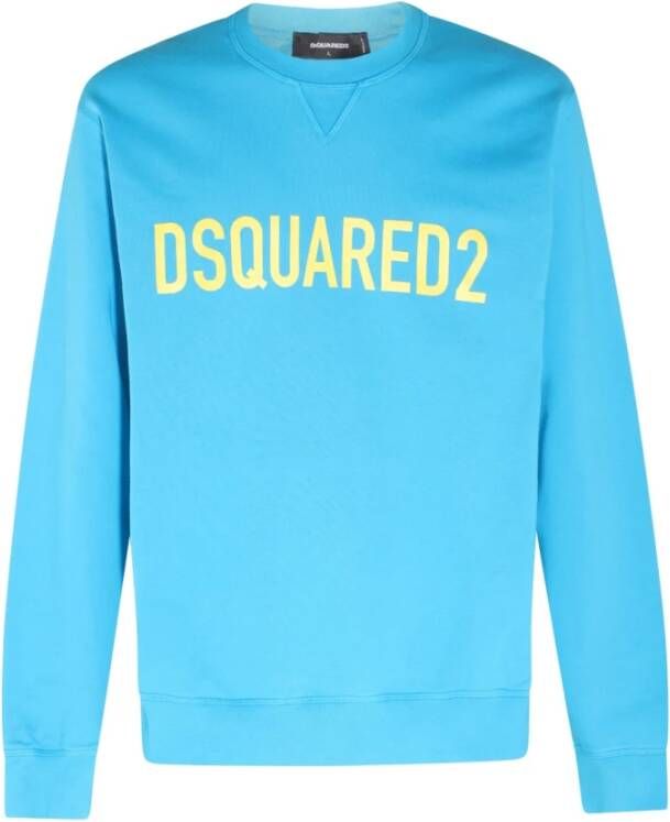 Dsquared2 Clear Blue Logo-Print Crew-Neck Sweatshirt Blauw Heren