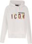 Dsquared2 Print Logo Hoodie White Dames - Thumbnail 3