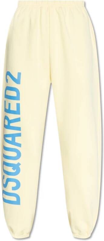 Dsquared2 Sweatpants met logo Geel Dames