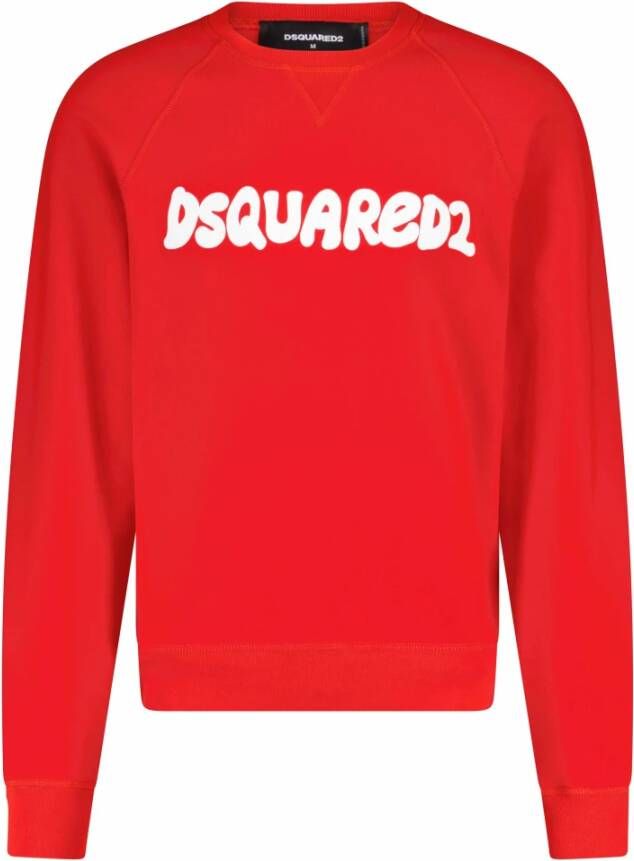 Dsquared2 Sweatshirt met Logo Print voor Heren Red Heren