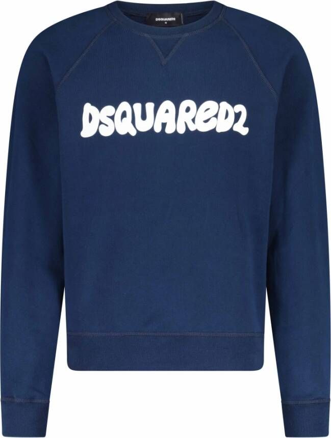 Dsquared2 Sweatshirt met Logo Print Blauw Heren