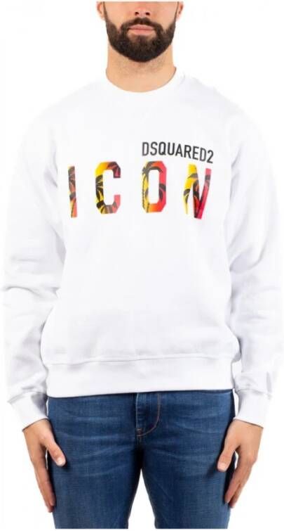 Dsquared2 Icon Sunset Cool Witte Sweaters Wit Heren