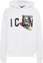 Dsquared2 Witte Hoodie Regular Fit Geschikt voor Koud Weer 100% Katoen White Heren - Thumbnail 1