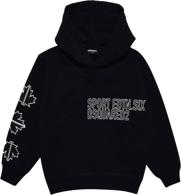 Dsquared hoodie met tekst zwart Sweater Katoen Capuchon 116