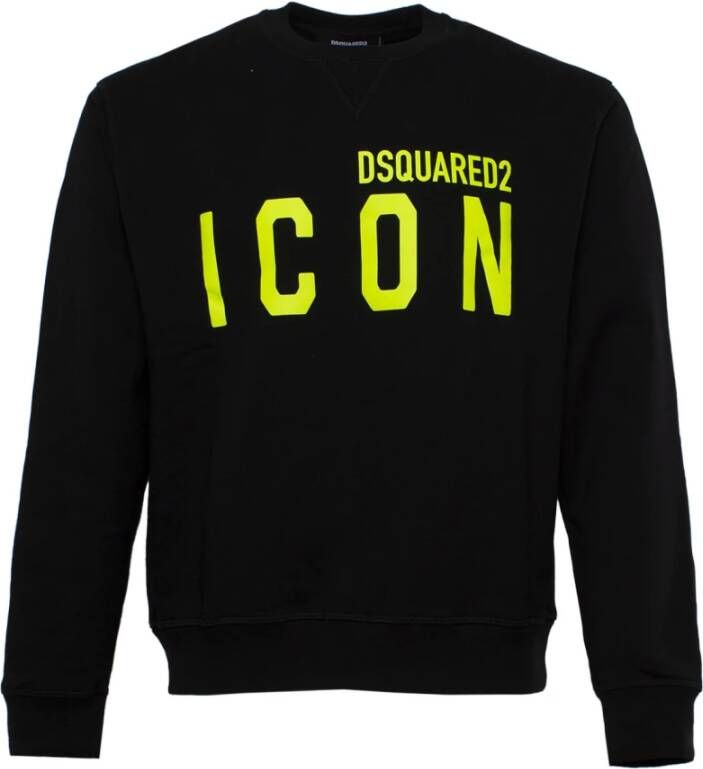 Dsquared2 Zwart Logo Print Sweater Zwart Heren