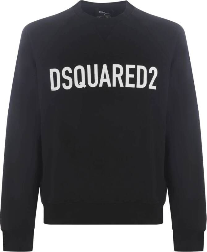 Dsquared2 Zwart Logo-Print Crew-Neck Sweatshirt Zwart Heren