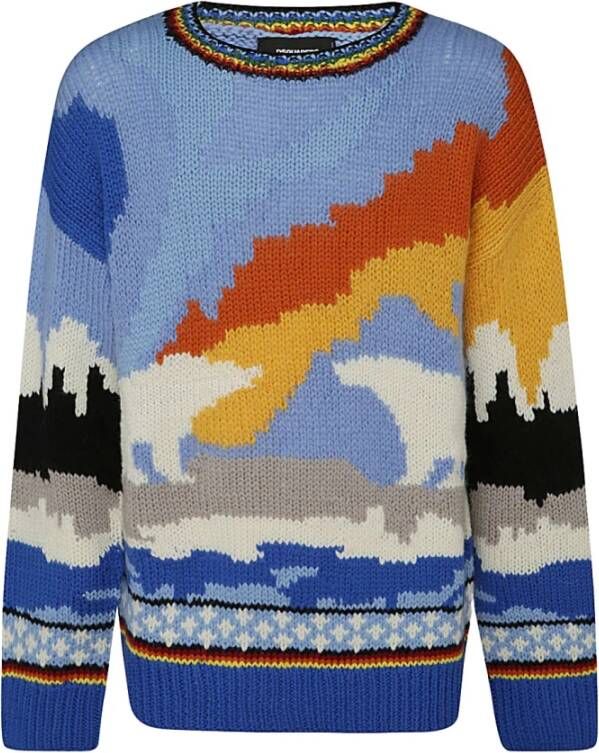 Dsquared2 Ronde hals gekweek Blauw Heren