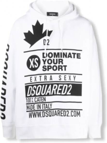 Dsquared2 Witte hoodie met voorprint White Heren