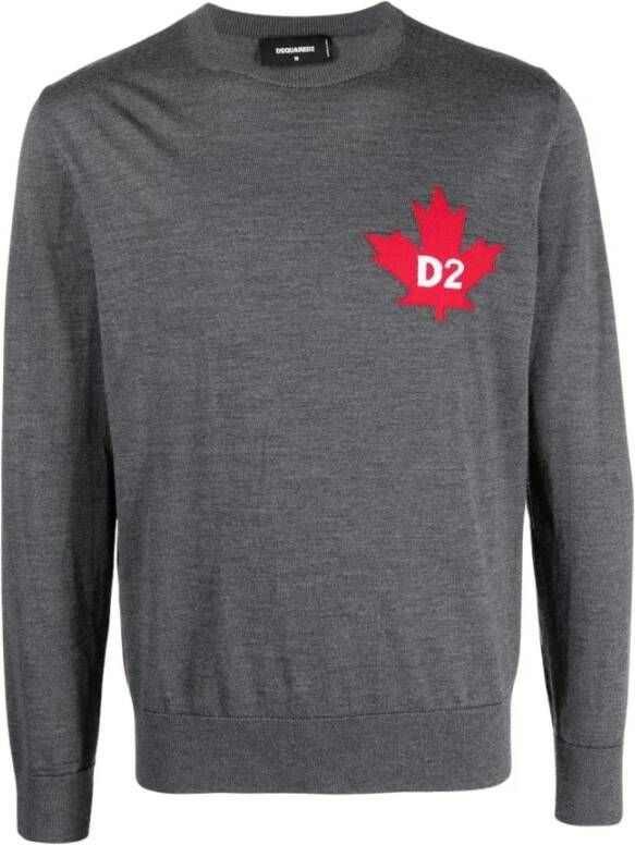 Dsquared2 Regular Fit Ronde Hals Pullover Grijs Maat S Grijs Heren